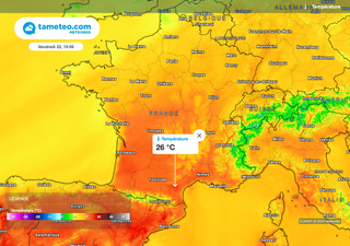 Vendredi 22 mars 2024 : plus de 25 degrés dans le sud avant une dégringolade des températures ce week-end en France !