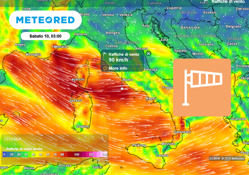 Venerd&igrave; 9 gennaio una tempesta di vento raggiunger&agrave; l'Italia, attenzione in queste regioni: attese raffiche a 100 km/h