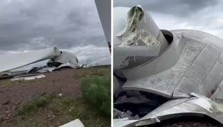 Vento forte provoca arremetida de avi&atilde;o em Santa Maria e deixa rastro de destrui&ccedil;&atilde;o no interior do RS; veja imagens