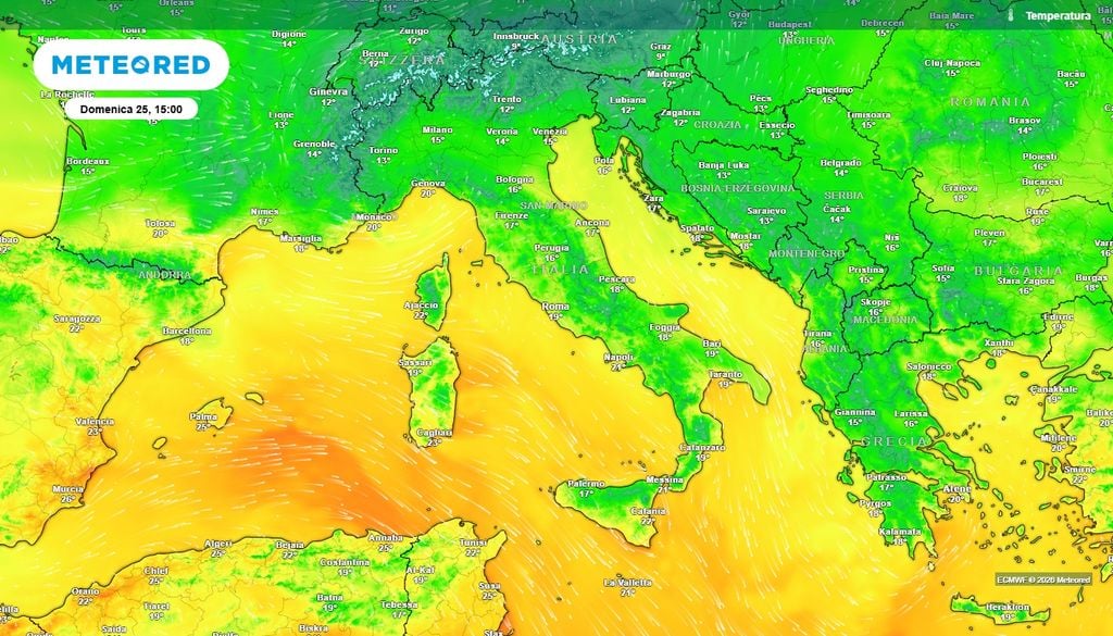 Temperature massime contenute entro i 20°C Temperature decisamente autunnali su tutta Italia