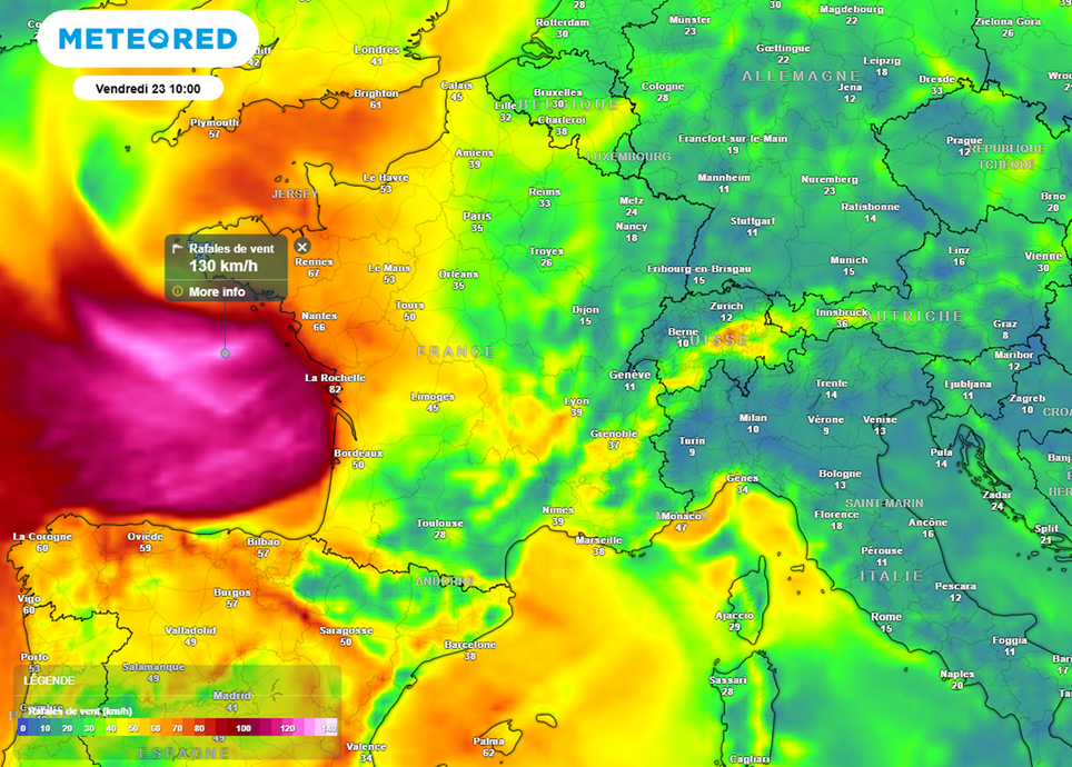 La journée de vendredi sera à surveiller de près en raison du risque de tempête.
