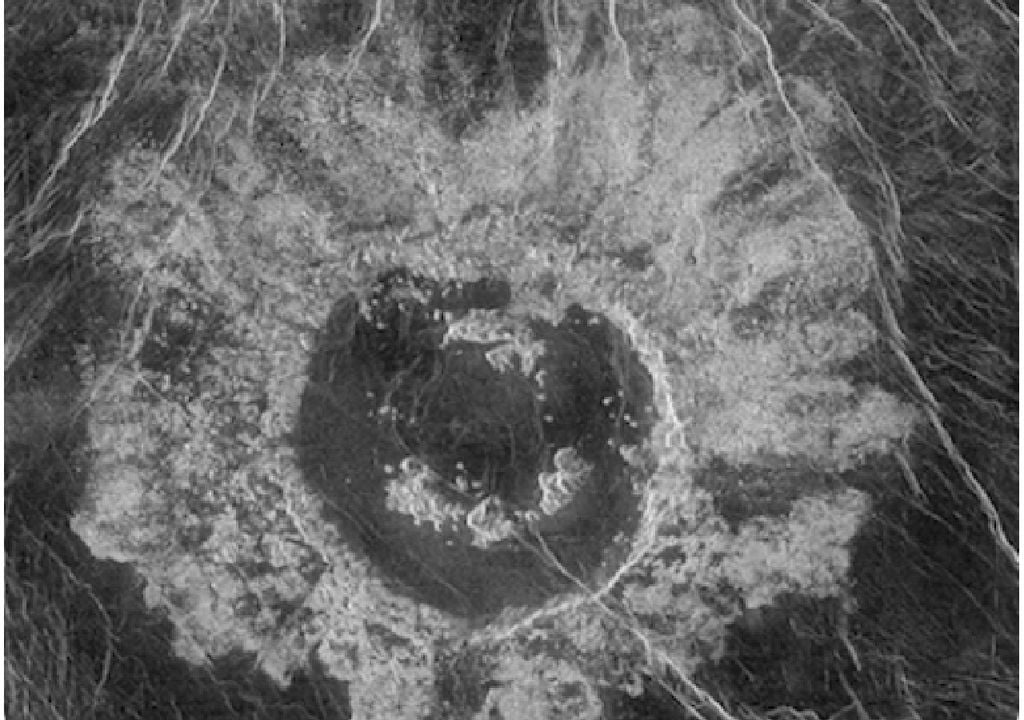 Un cráter en la superficie de Venus Un cráter en la superficie de Venus