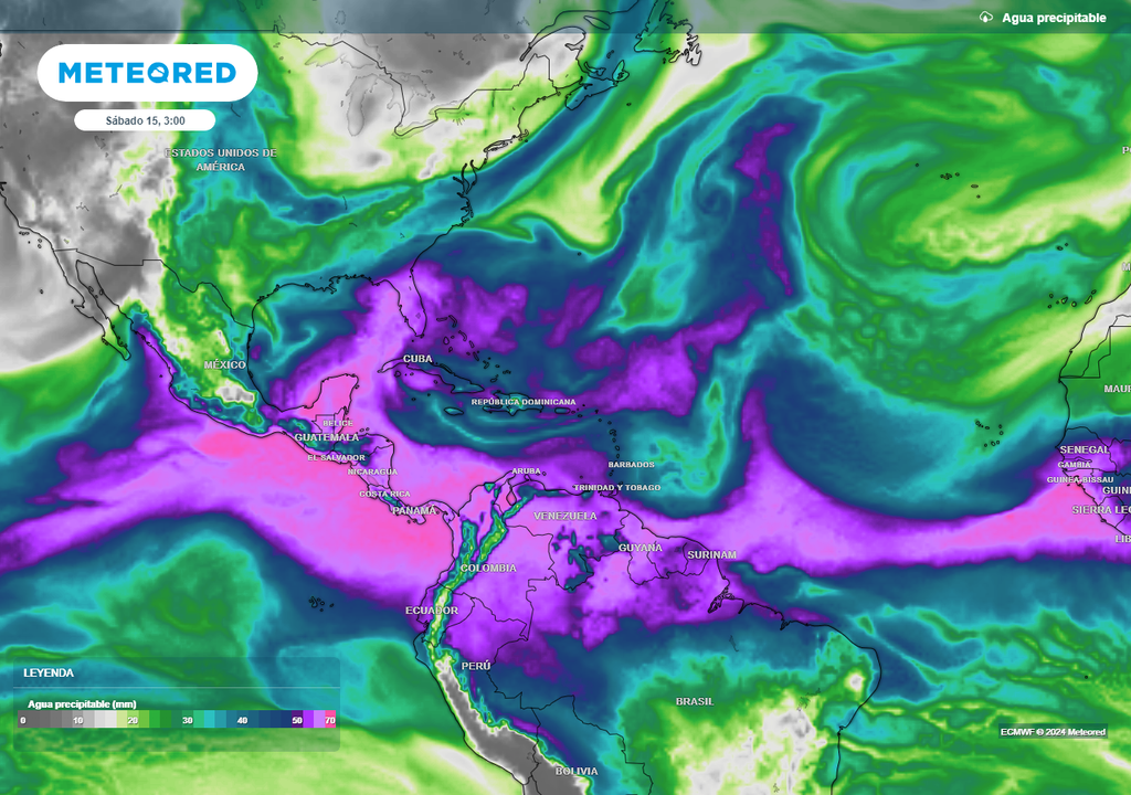 Agua precipitables: lluvias en próximas semanas Agua precipitables: lluvias en próximas semanas