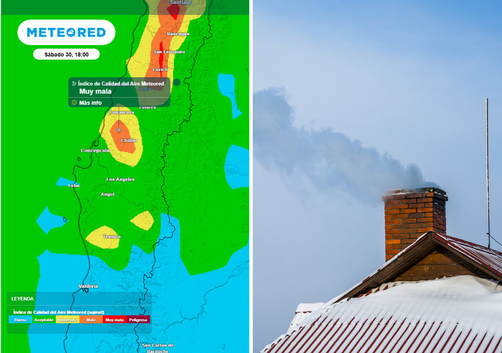 Índice de Calidad del Aire (ICA) para la zona centro-sur de Chile El valle de la Región de Ñuble se vería afectado por una mala calidad del aire.