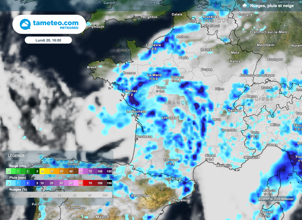 Un lundi de Pentecôte pluvieux et orageux sur une grande partie de la France.