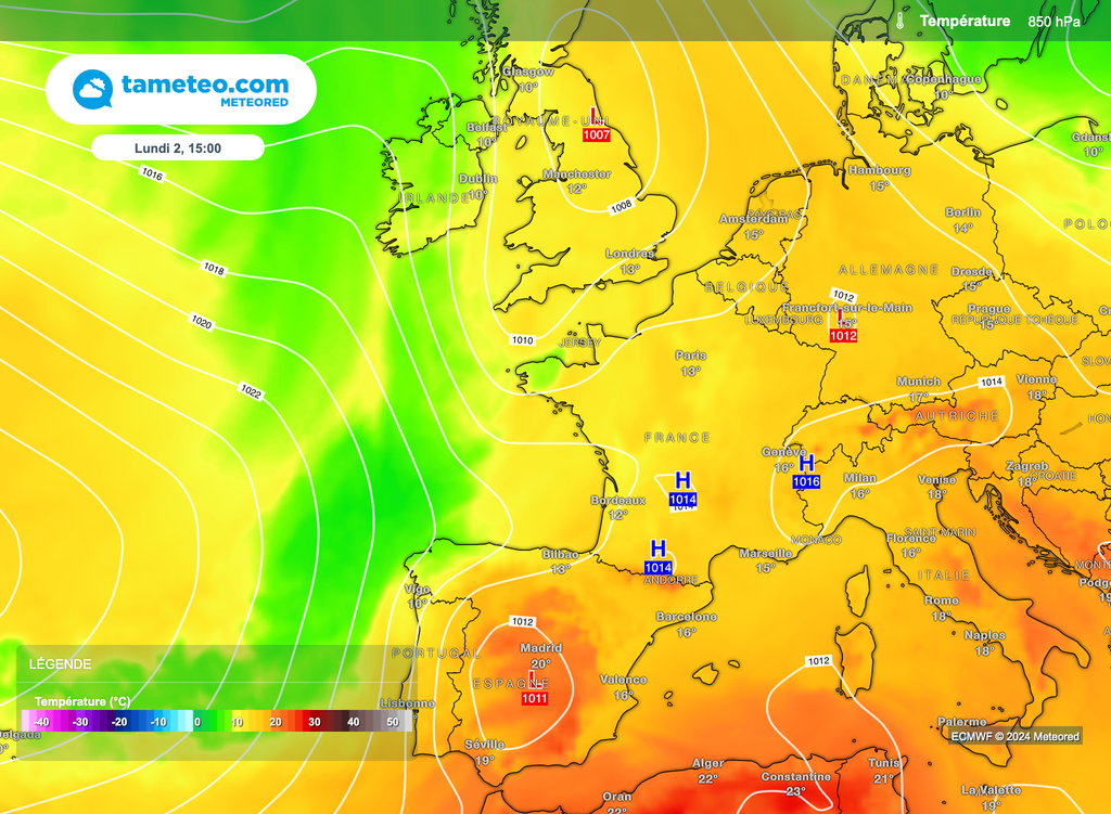 De l'air doux sera encore présent pour ce début de semaine avant l'arrivée d'une masse d'air plus frais.