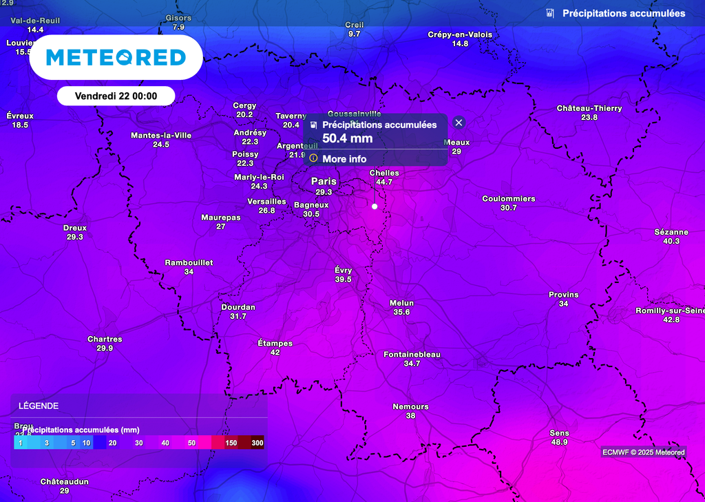 Des pluies parfois importantes sous les orages.