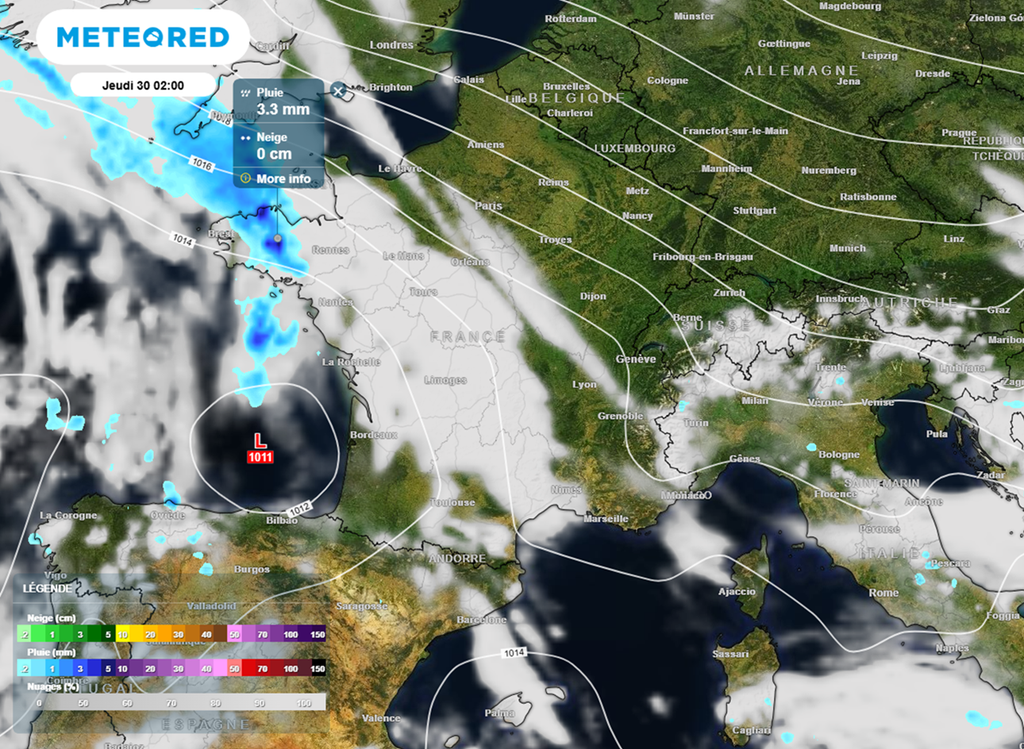 Une goutte froide pourrait directement nous influencer en milieu de semaine.