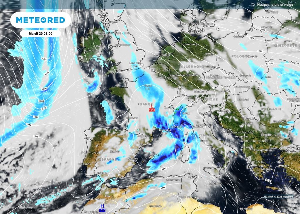 Fortes pluies voire orages dans le quart sud-est. Fortes pluies voire orages dans le quart sud-est.