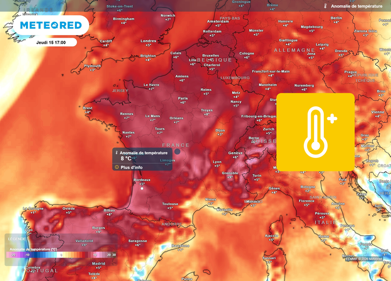 Vers un coup de chaud remarquable jeudi 15 octobre en France : des pointes &agrave; 28&deg;C &agrave; l&rsquo;ombre probables