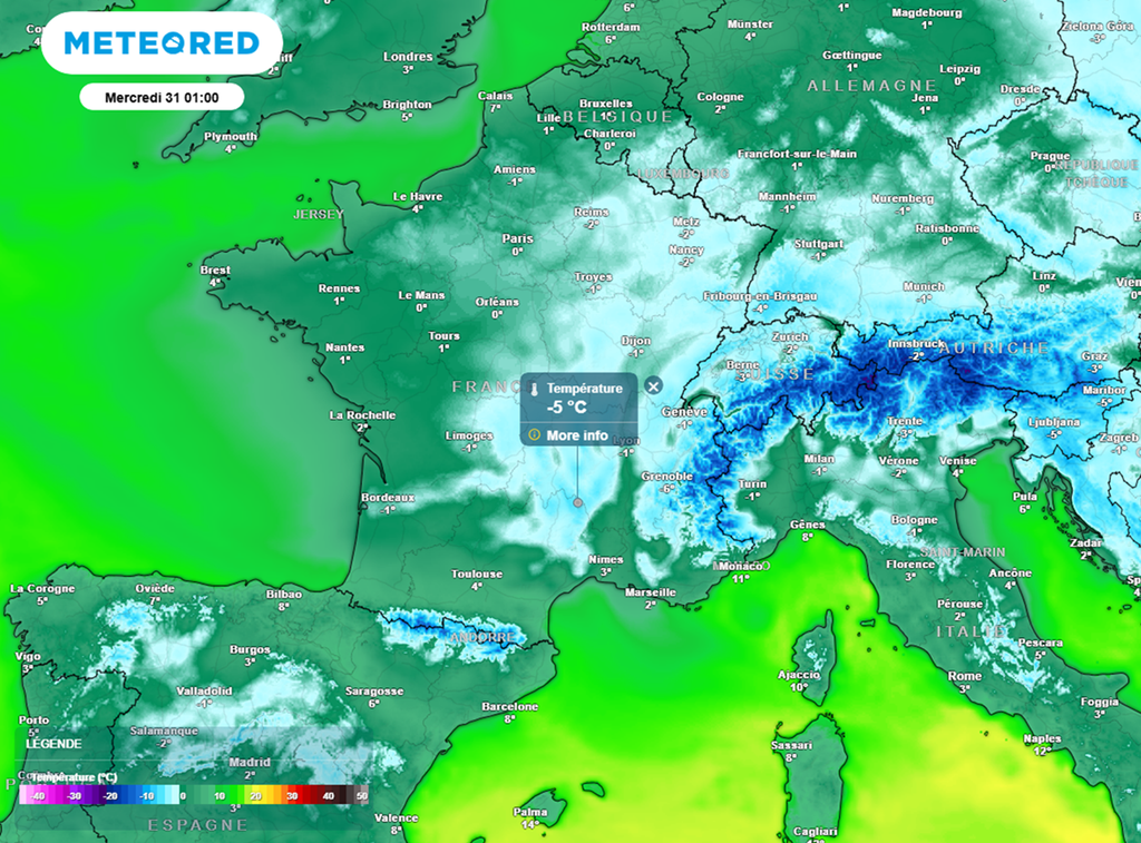 A quelques heures de l'arrivée de 2026, les gelées devraient être fréquentes dans l'est.
