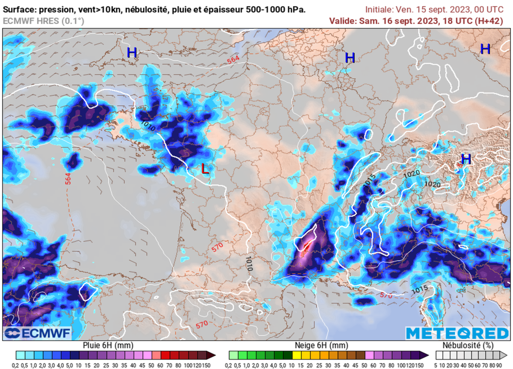 Les accumulations de pluie près des Cévennes sont à surveiller : des crues et inondations sont probables.