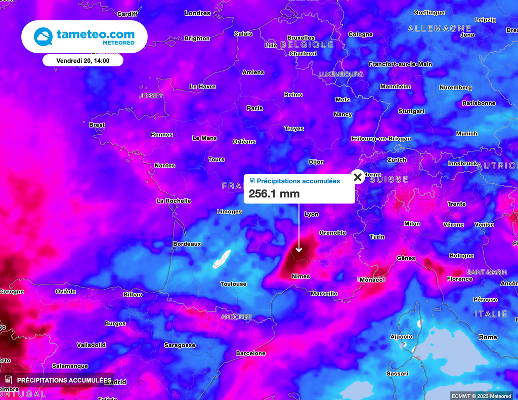 La France va observer de fréquents passages pluvieux tout au long de la semaine prochaine. Les plus importants cumuls sont à prévoir sur un large quart Sud-Est.