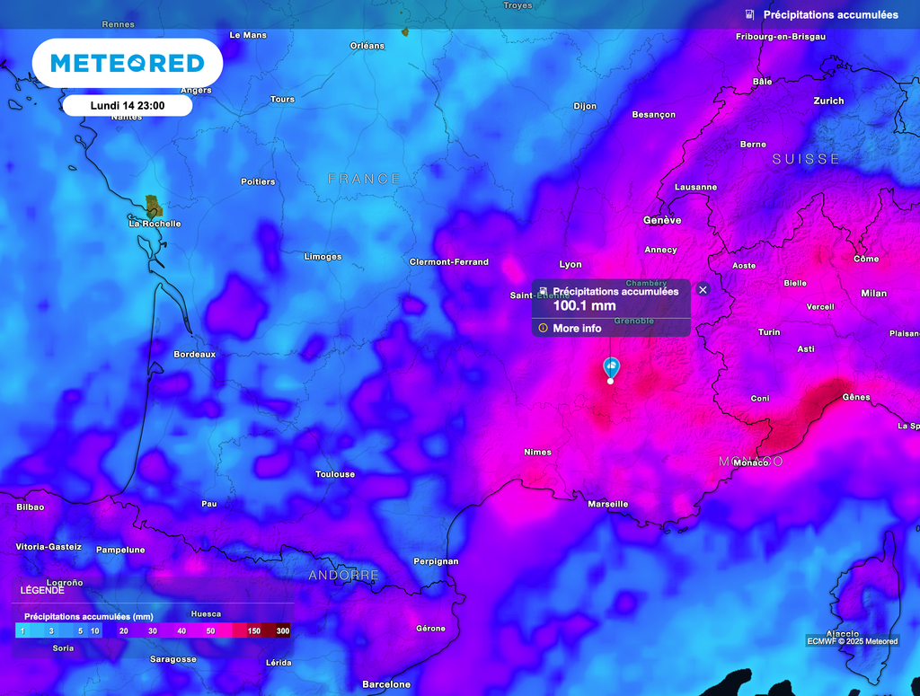 Jusqu'en début de semaine, c'est surtout dans le sud-est que les cumuls de pluie s'annoncent conséquents.