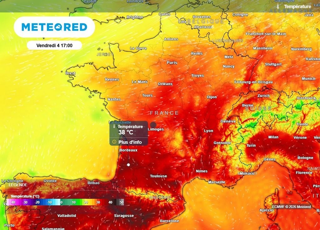 La chaleur s'accentuera nettement dès vendredi sur le sud avec déjà des valeurs exceptionnellement élevées pour un début septembre