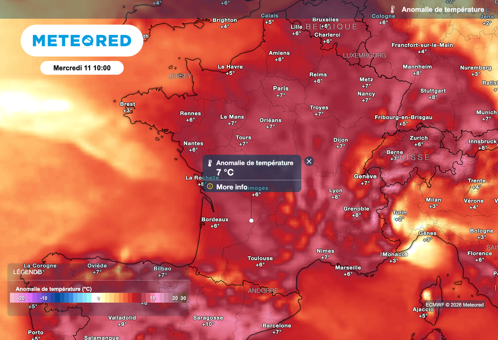 Températures très douces en début de semaine prochaine en France.