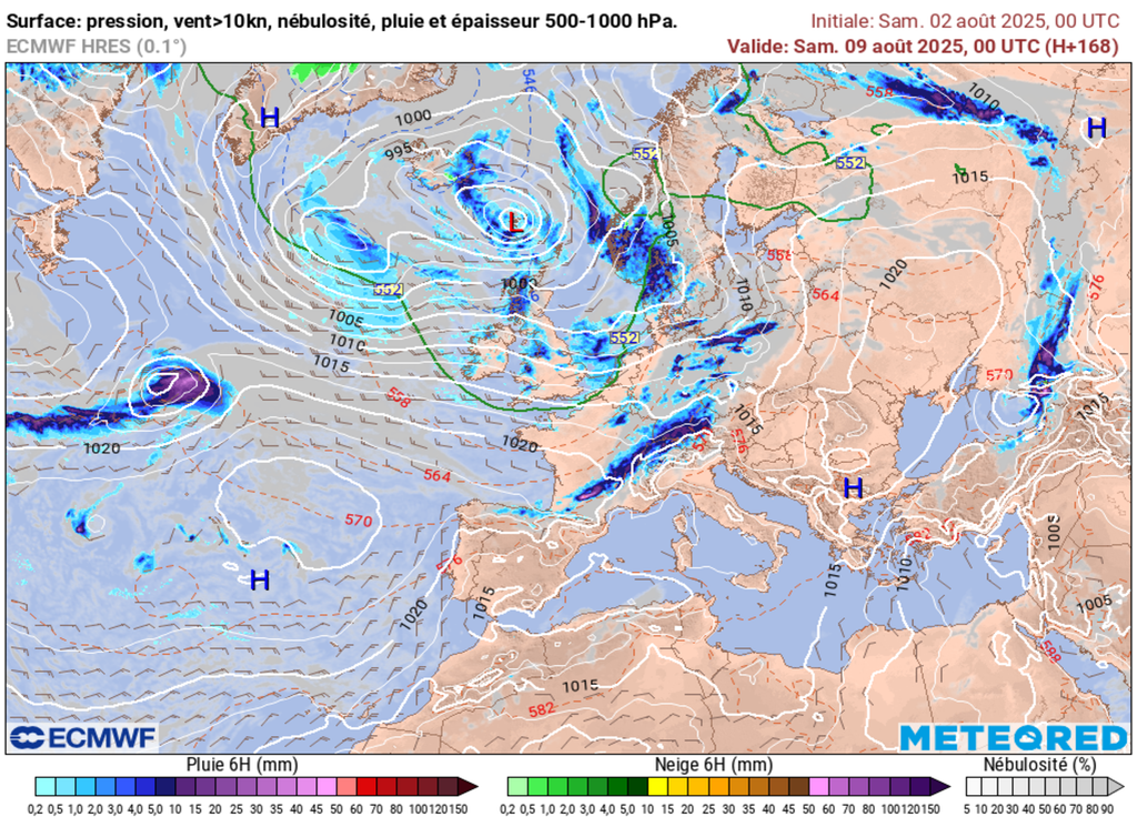 Des orages pourraient s'observer d'ici le prochain week-end en France.