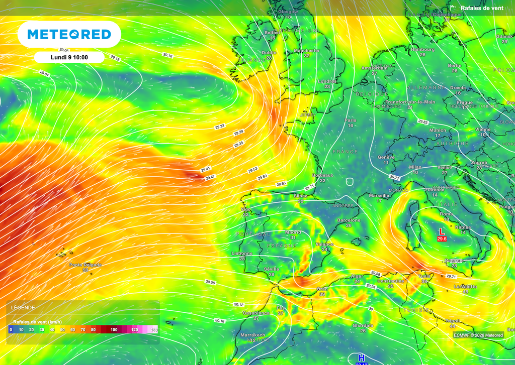 En tout début de semaine, météo peu venteuse sauf le long des côtes bretonnes.