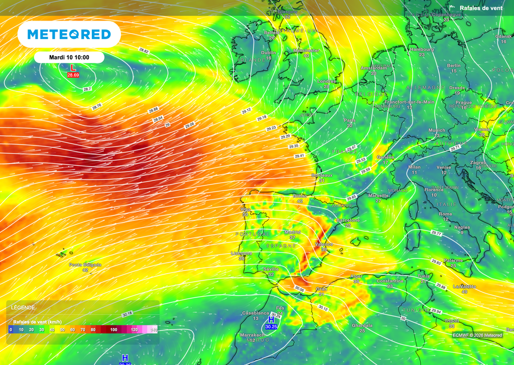 Les dépressions seront vigoureuses sur l'Atlantique.
