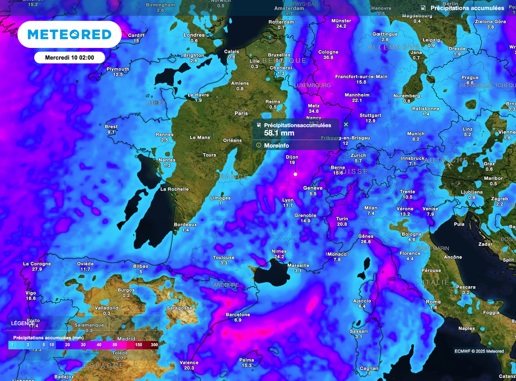 C'est dans le nord-est et l'est que les plus forts cumuls sont attendus.