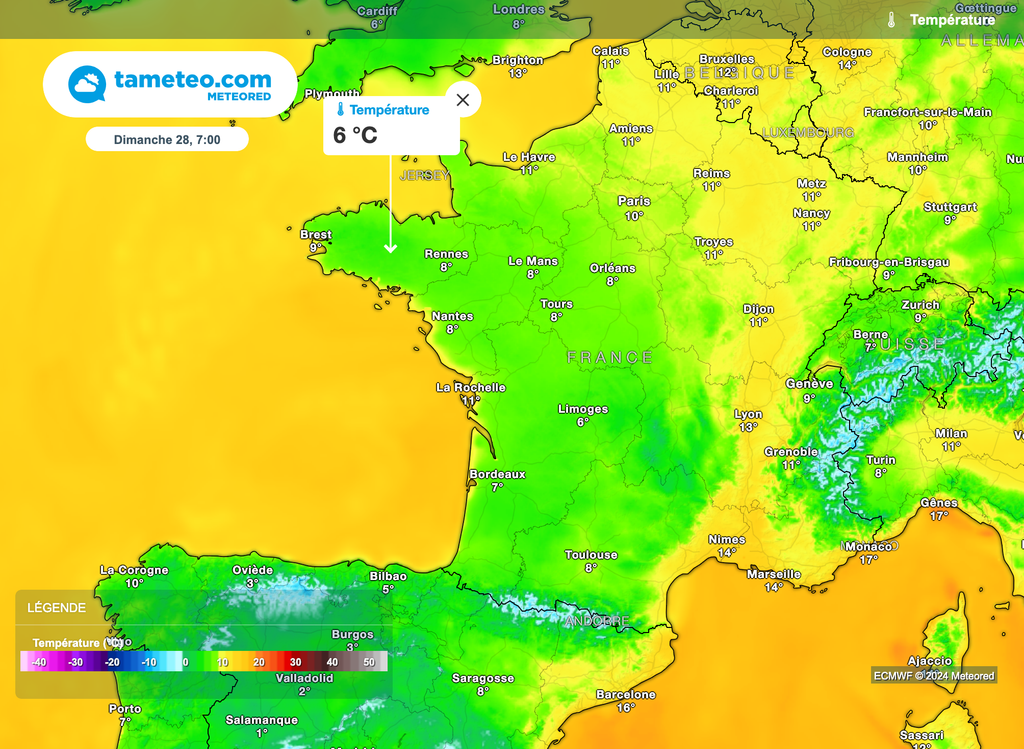 Douceur plus marquée au réveil sous les zones nuageuses.