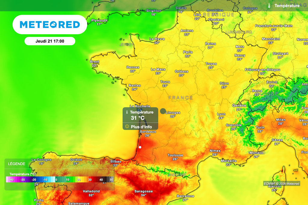 Plus de 30 degrés dans le sud-ouest dès jeudi après-midi ! Plus de 30 degrés dans le sud-ouest dès jeudi après-midi !