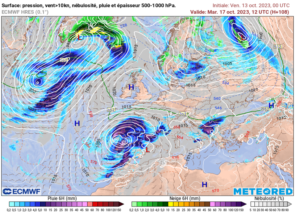 La dépression apportera une grande instabilité dès mardi. Progressivement, l'ensemble de la France sera sous des passages pluvieux.