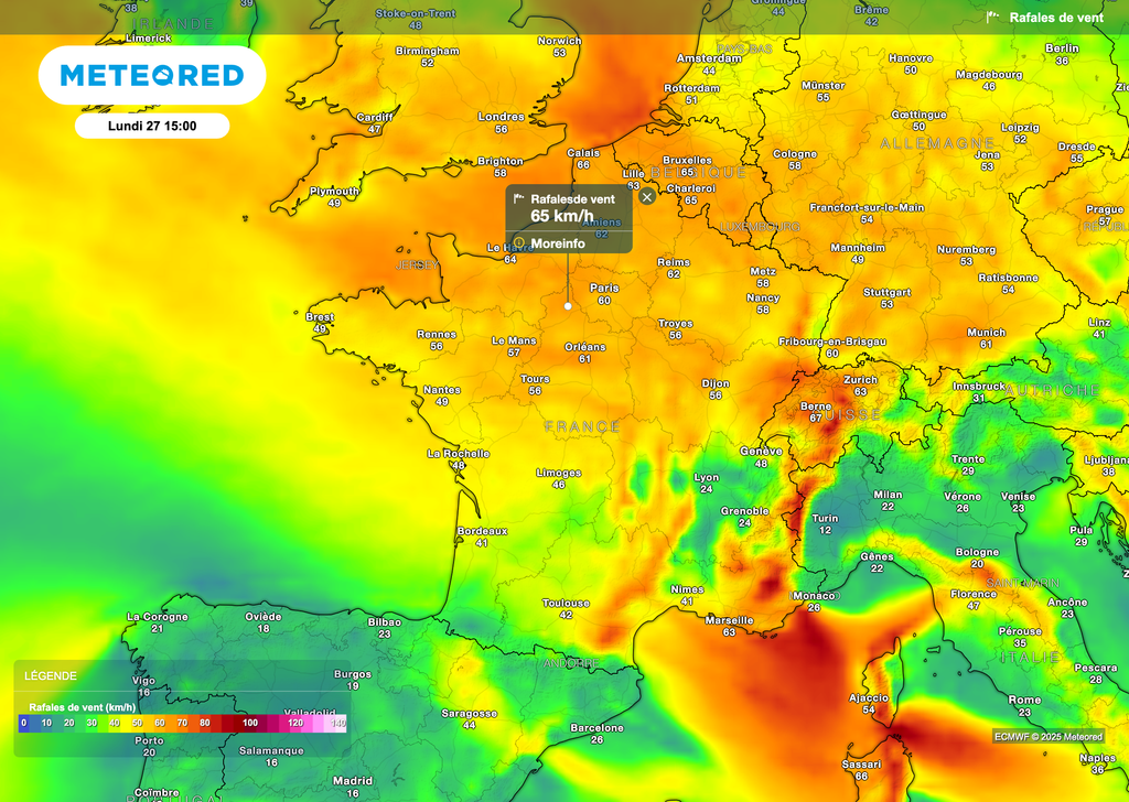 Les rafales de vent seront parfois fortes jusqu'en début de semaine.
