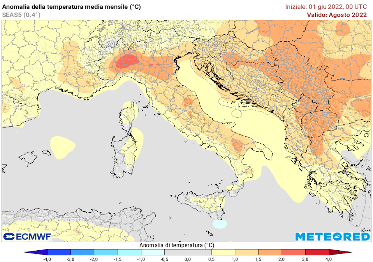 Verso mesi di luglio e agosto molto caldi, bis dell’estate 2003?