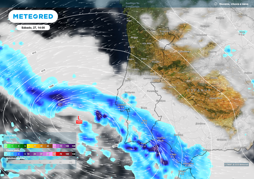 depressão; chuva prevista