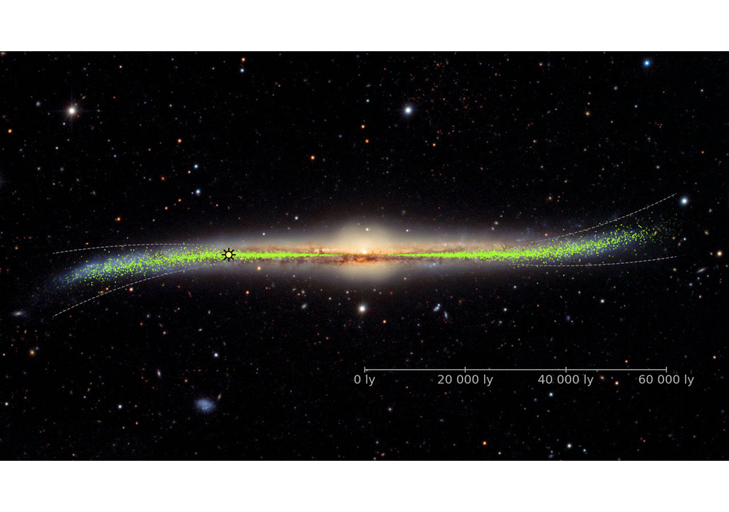 Via Láctea é distorcida como uma onda