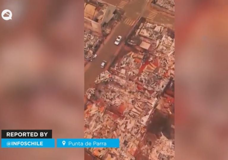 Video: el incendio que arras&oacute; Punta de Parra y dej&oacute; devastada la costa de Chile