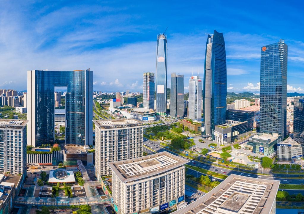 Imagen panorámica de Dongguan, en la provincia china de Guangdong.