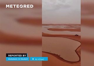 Video sorprendente: el desierto de Arabia se llena de lagos y praderas tras las lluvias extraordinarias,
