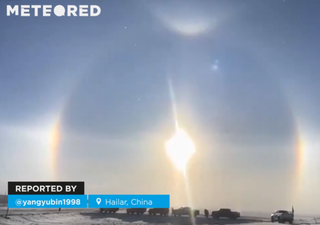 Video sorprendente: un parhelio y falso Sol aparecen en los cielos Hailar, China