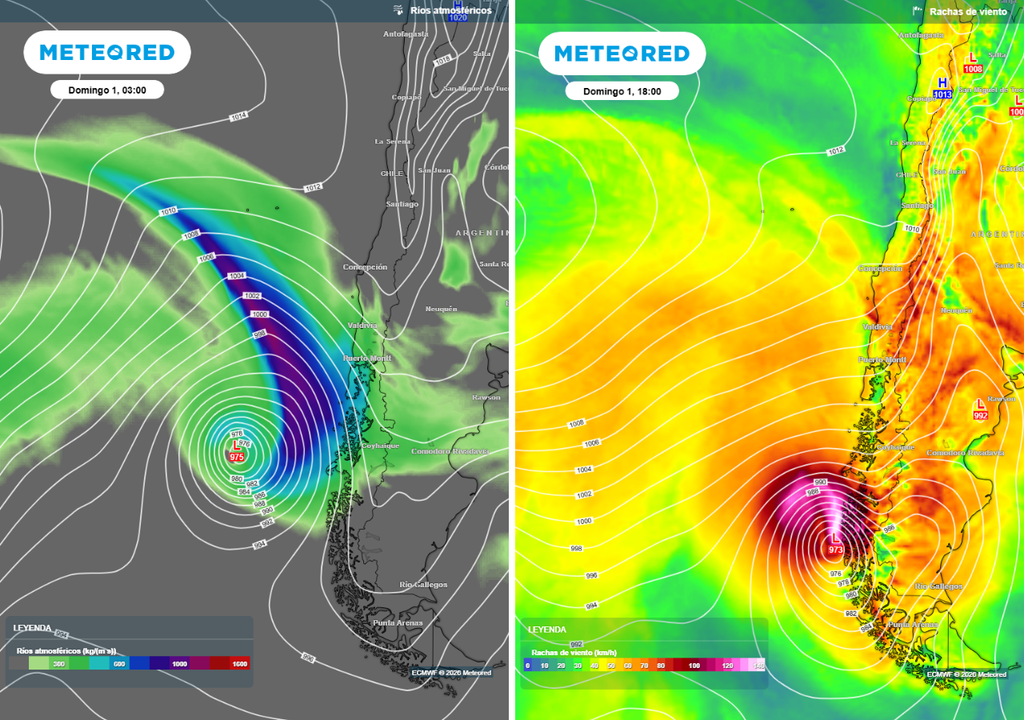 Un río atmosférico fuerte y vientos que podrían alcanzar los 100 km/h se destacarán en el temporal que dará inicio al mes de marzo.
