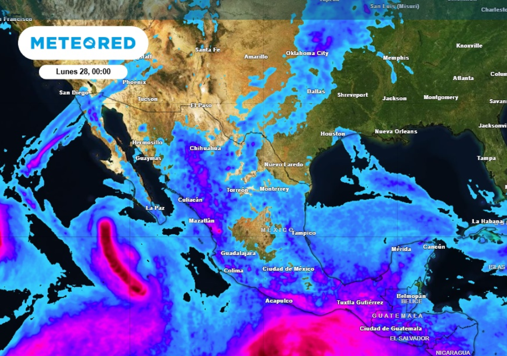 Pronóstico de lluvias para este domingo en México.