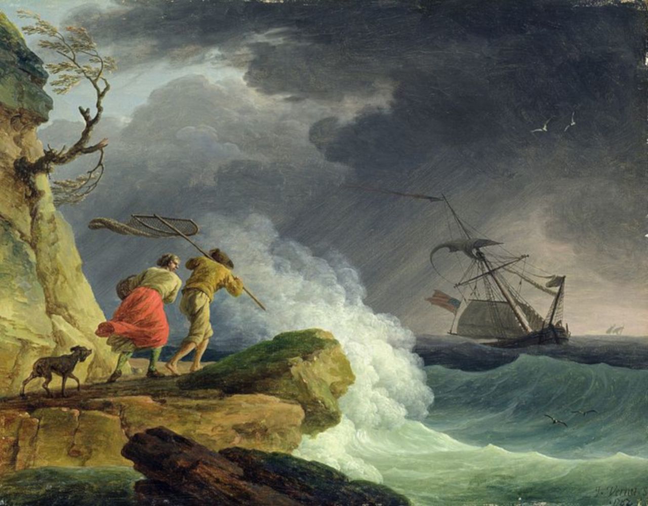'Costa durante una tempestad', de Claude-Joseph Vernet (1782), muestra del temor que inspiraban las tempestades y el peligro que suponían para la navegación.