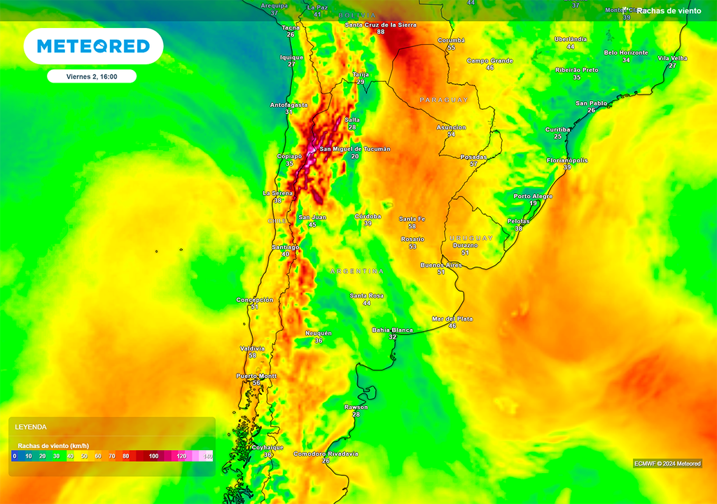 Viento, Rafagas, Alerta, Argentina, Pronostico