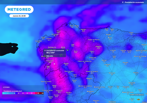 Vientos de 70 km/h y lluvias de 40 l/m2 en Galicia por la borrasca más adversa de la semana: "mañana llegará lo peor"