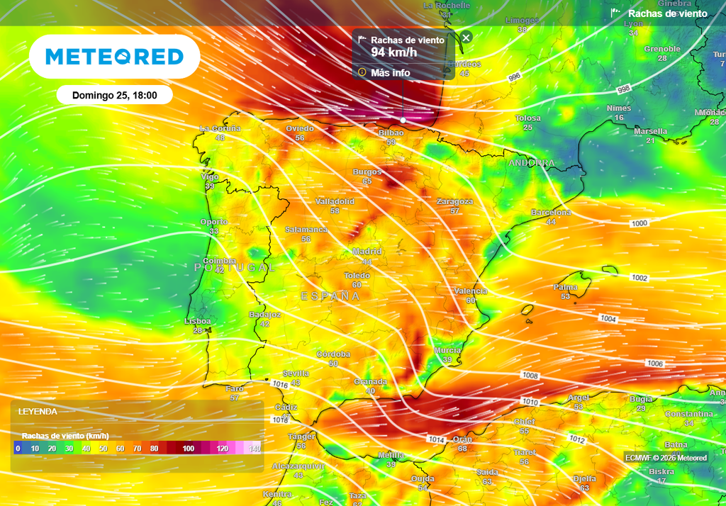 Será un fin de semana desapacible con el frío y el viento en gran parte de España.