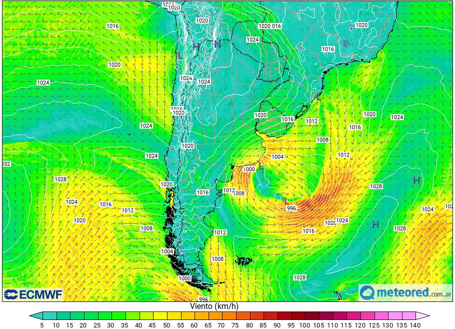 Ciclogénesis Alerta vientos ráfagas