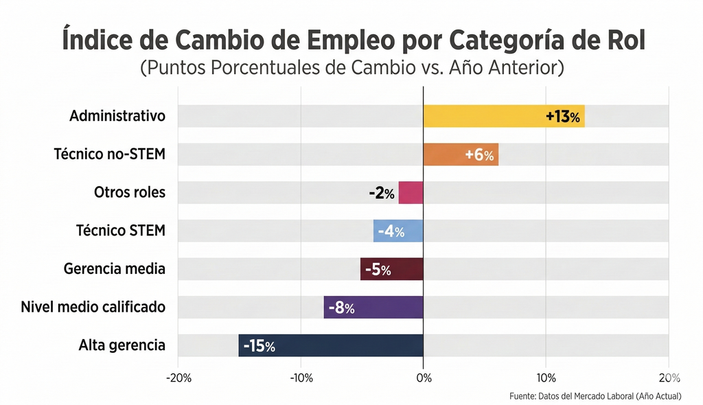 Porcentaje de mujeres en diferentes roles en el sector de las energía renovables. Fuente: ENERA.