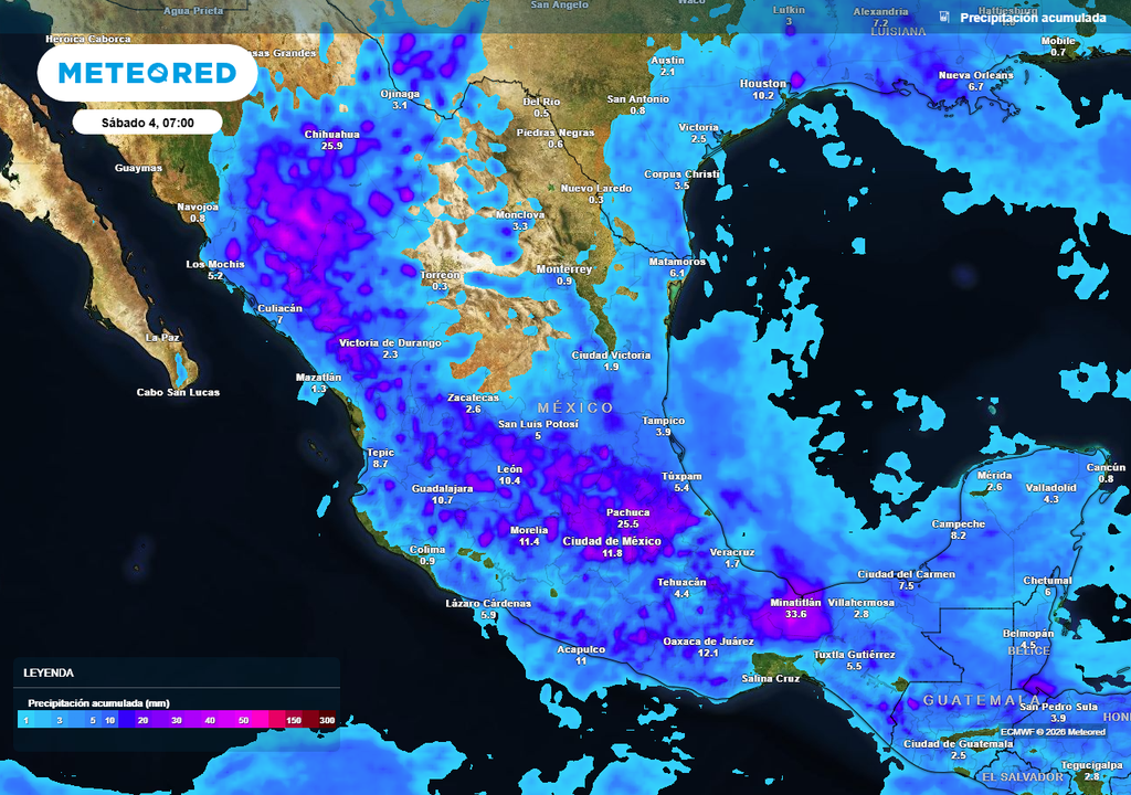 Pronóstico de lluvias acumuladas en milímetros Lluvias fuertes superando puntualmente los 50 mm se prevén en el Norte, Occidente, Centro, Oriente y Sur; potencial de granizo y ráfagas de viento.