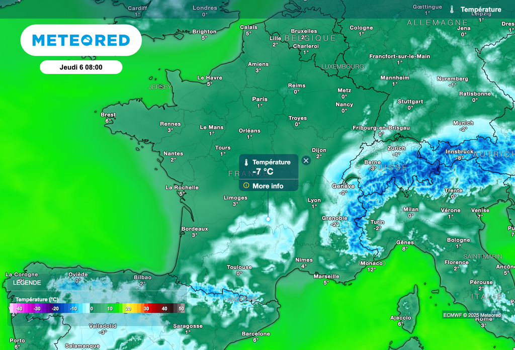 Températures encore négatives entre le sud-ouest et le nord-est de la France.