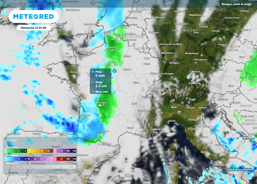 Pluie et neige nuit de samedi à dimanche