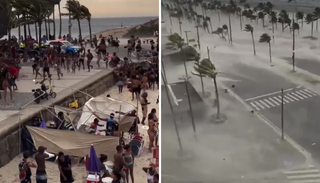 Forte temporal de vento no Rio de Janeiro: as pessoas fugiram das praias e as pontes tiveram de ser encerradas