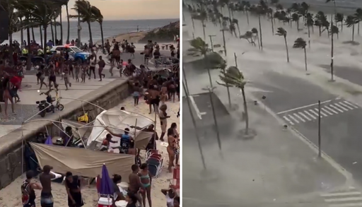 Violento temporal de viento en Rio de Janeiro: personas huyeron de playas y puentes debieron ser bloqueados