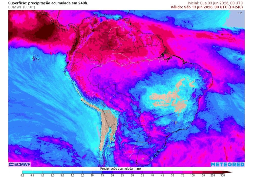 Previsão de acumulados totais de chuva até a sexta-feira da semana que vem. Previsão de acumulados totais de chuva até a sexta-feira da semana que vem mostra as áreas com maior potencial para registrar volumes significativos após a formação do ciclone.