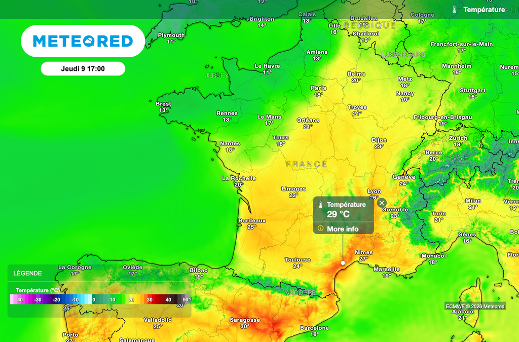Arrivée d'air nettement plus frais par la Manche jeudi après-midi ! Arrivée d'air nettement plus frais par la Manche jeudi après-midi !